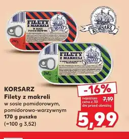 Kaufland Filety z makreli w sosie pomidorowym Korsarz oferta