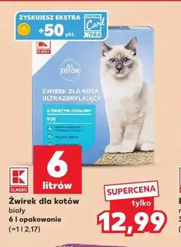 Kaufland Żwirek dla kota ultrazbrylający biały K-Classic oferta