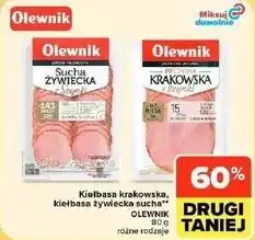 Carrefour Market Kiełbasa krakowska, kiełbasa żywiecka sucha OLEWNIK oferta