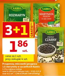 Auchan Przyprawy, mieszanki przypraw lub marynaty w saszetkach Kamis oferta