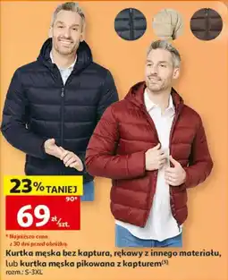 Auchan Kurtka męska pikowana z kapturem oferta