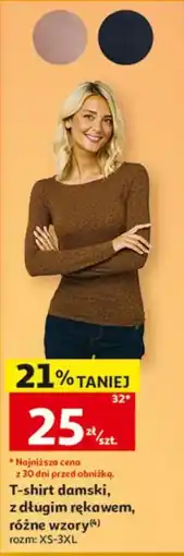 Auchan T-shirt damski, z długim rękawem, różne wzory oferta