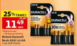 Auchan Baterie Duracell Basic AAA lub AA oferta