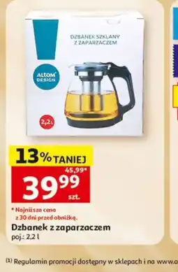 Auchan Dzbanek szklany z zaparzaczem Altom Design oferta