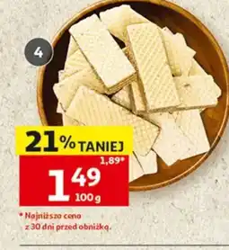 Auchan Wafle kakaowe, śmietankowe lub orzechowe oferta