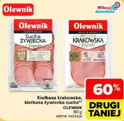 Carrefour Kiełbasa krakowska, kiełbasa żywiecka sucha Olewnik oferta