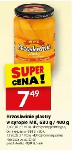 Twój Market Brzoskwinie plastry w syropie MK oferta