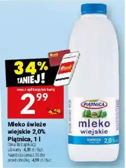 Twój Market Mleko świeże wiejskie 2,0% Piątnica oferta