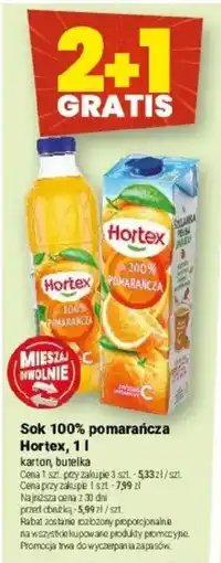 Twój Market Sok 100% pomarańcza Hortex oferta