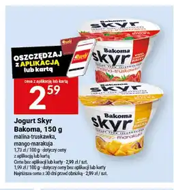 Twój Market Jogurt Skyr Bakoma malina-truskawka oferta