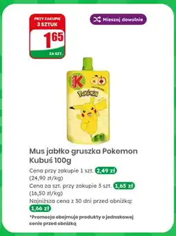 Dino Mus jabłko gruszka Pokemon Kubuś oferta