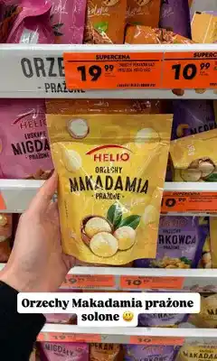 Biedronka Orzechy makadamia Helio prażone solone oferta