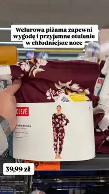 Biedronka Piżama damska welurowa Clevé oferta