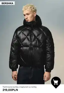 Bershka Techniczna kurtka z kapturem w romby Bershka oferta