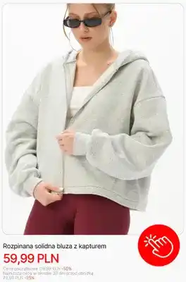 Rozpinana solidna bluza z kapturem Cropp