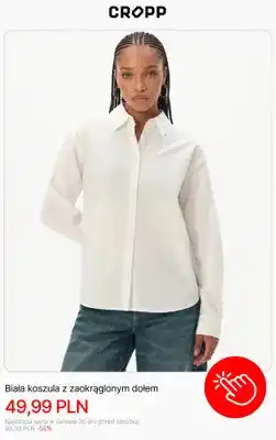 Cropp Biała koszula z zaokrąglonym dołem Cropp oferta