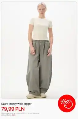 Cropp Szare jeansy wide jogger Cropp oferta