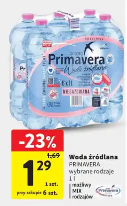 Intermarche Woda źródlana Primavera oferta