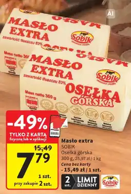 Intermarche Masło extra Osełka górską Sobik oferta