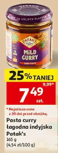 Auchan Pasta curry łagodna indyjska Patak's oferta