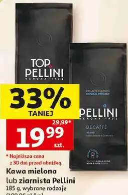 Auchan Kawa mielona lub ziarnista Pellini 185 g, wybrane rodzaje oferta