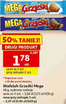 Auchan Wafelek Grześki Mega 48 g, wybrane rodzaje oferta