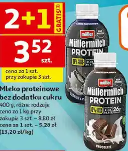 Auchan Mleko proteinowe bez dodatku cukru Müllermilch Protein oferta