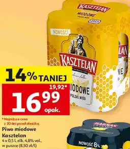 Auchan Piwo miodowe Kasztelan oferta