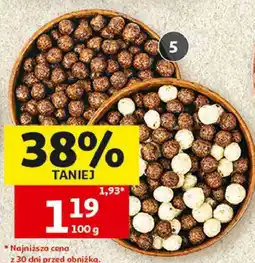 Auchan Płatki śniadaniowe muszelki, kulki o smaku czekoladowym lub kulki duo oferta