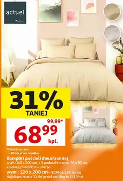 Auchan Komplet pościeli dwustronnej Actuel wym.: 160 x 200 cm, + 2 poduszki 70 x 80 cm oferta