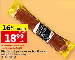 Auchan Kiełbasa żywiecka sucha Krakus oferta