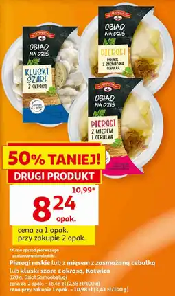 Auchan Pierogi ruskie lub z mięsem z zasmażaną cebulką lub kluski szare z okrasą, Kotwica oferta