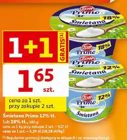 Auchan Śmietana Zott Primo 12% tł. lub 18% tł oferta
