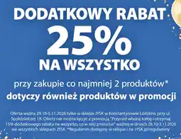 JYSK Dodatkowy rabat 25% na wszystko przy zakupie co najmniej 2 produktów JYSK oferta