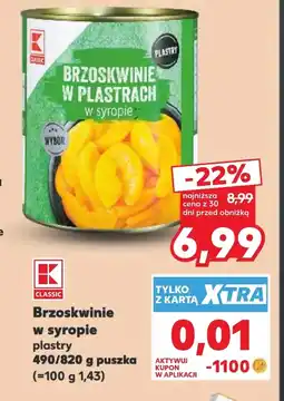 Kaufland Brzoskwinie w syropie K-Classic oferta