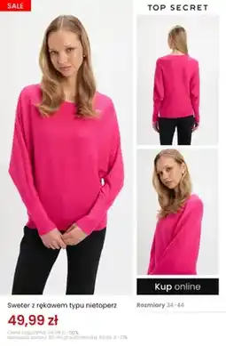 Top Secret Sweter z rękawem typu nietoperz Top Secret oferta