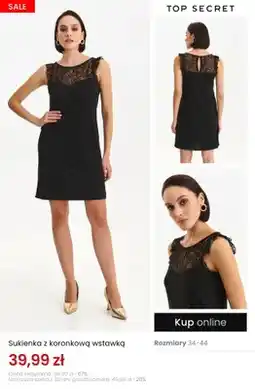 Top Secret Sukienka z koronkową wstawką Top Secret oferta