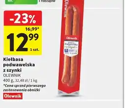 Intermarche Kiełbasa podwawelska z szynki Olewnik oferta