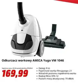 Media Markt Odkurzacz workowy Amica Yugo Vm 1046 oferta