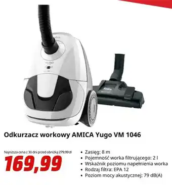 Odkurzacz workowy Amica Yugo Vm 1046