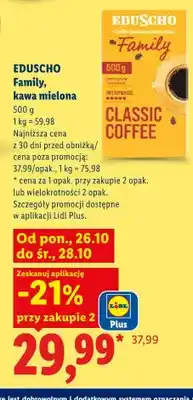 Lidl Kawa mielona Eduscho Family Classic Coffee oferta