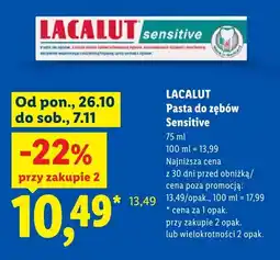 Lidl Pasta do zębów Lacalut Sensitive oferta
