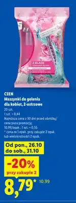 Lidl Maszynki do golenia dla kobiet 2-ostrzowe Cien 20-pak oferta