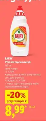 Lidl Płyn do mycia naczyń Fairy oferta