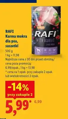 Lidl Karma mokra dla psa z królikiem Rafi oferta