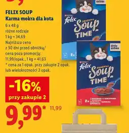 Lidl Karma mokra dla kota Felix Soup 6-pak oferta
