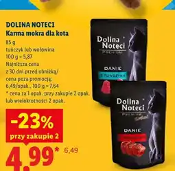 Lidl Karma mokra dla kota wołowina Dolina Noteci Premium Sterilised oferta