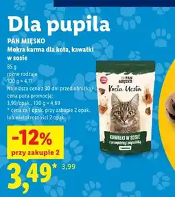 Lidl Mokra karma dla kota kawałki w sosie Pan Mięsko oferta
