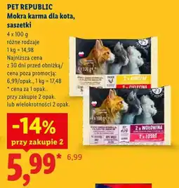 Lidl Mokra karma dla kota saszetki Pet Republic Kurczak Cielęcina 4-pak oferta