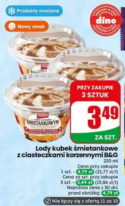 Dino Lody kubek śmietankowe z ciasteczkami korzennymi B&G oferta
